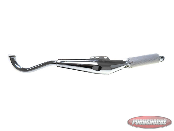 2nd chance exhaust Puch Maxi / E50 28mm Bullit chrome with rust spot in the chrome main